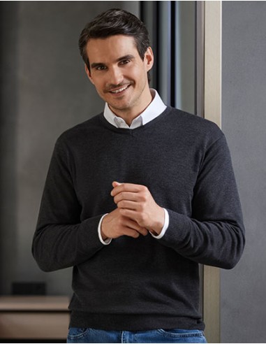 R-R-710M-0-Mens V-Neck Knitted Pullover